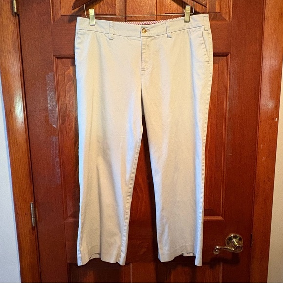 Vineyard Vines Classic Light Beige Capris Pants Size 10 - Picture 1 of 7